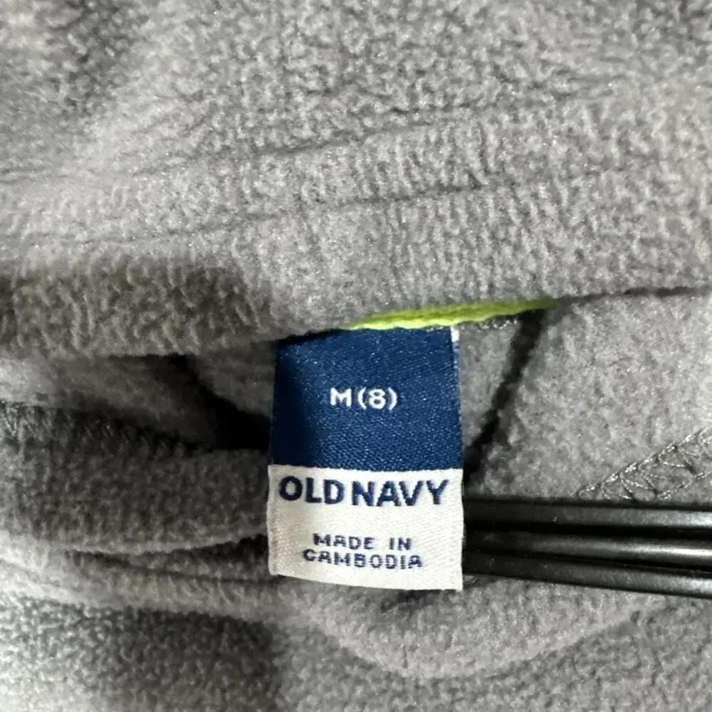 Old Navy Kids Cozy Soft Fleece Pullover Hoodie Unisex Sz M 8 Gray Kangaroo Pocke